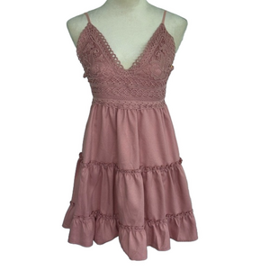 Open Back, Rose Pink Dress: Size M